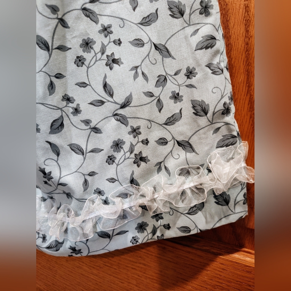 Handmade Toddler Floral Print Pillowcase Dress with Ribbon Straps And Ruffle - Picture 3 of 8